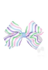 Wee Ones- Medium Multi Spring Stripe Bow