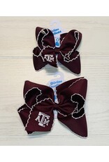 Wee Ones- Texas A&M Embroidered Moonstitch Bow