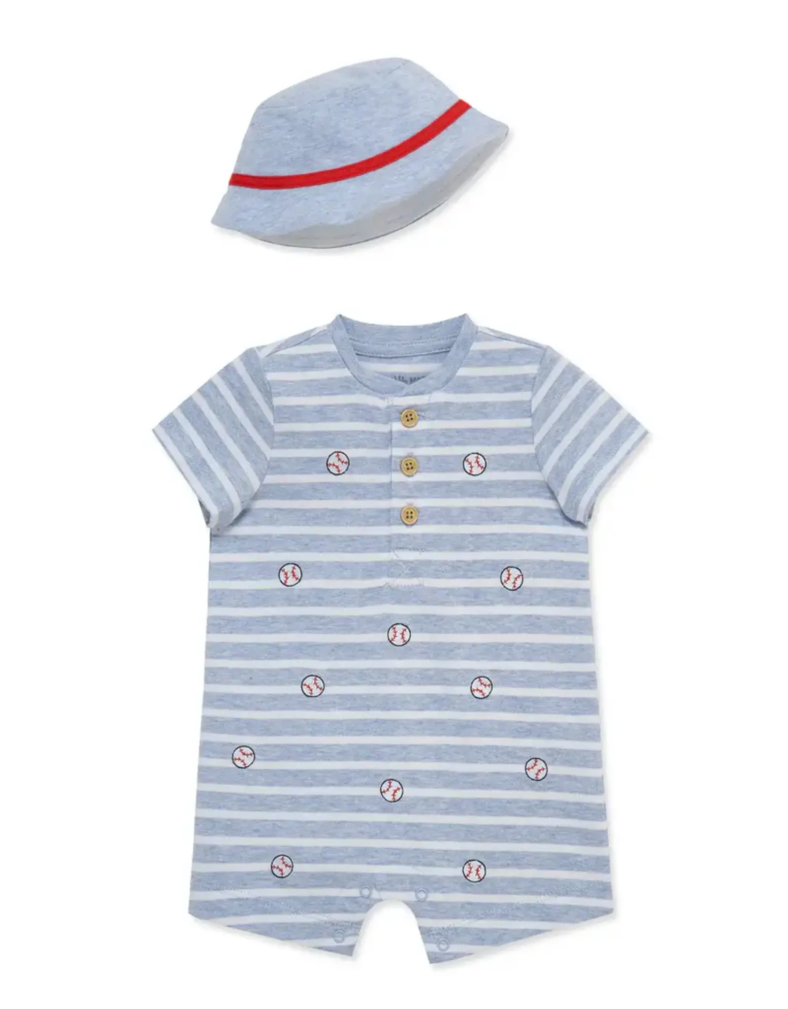Little Me Little Me- Baseball Romper & Hat