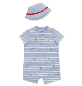 Little Me Little Me- Baseball Romper & Hat