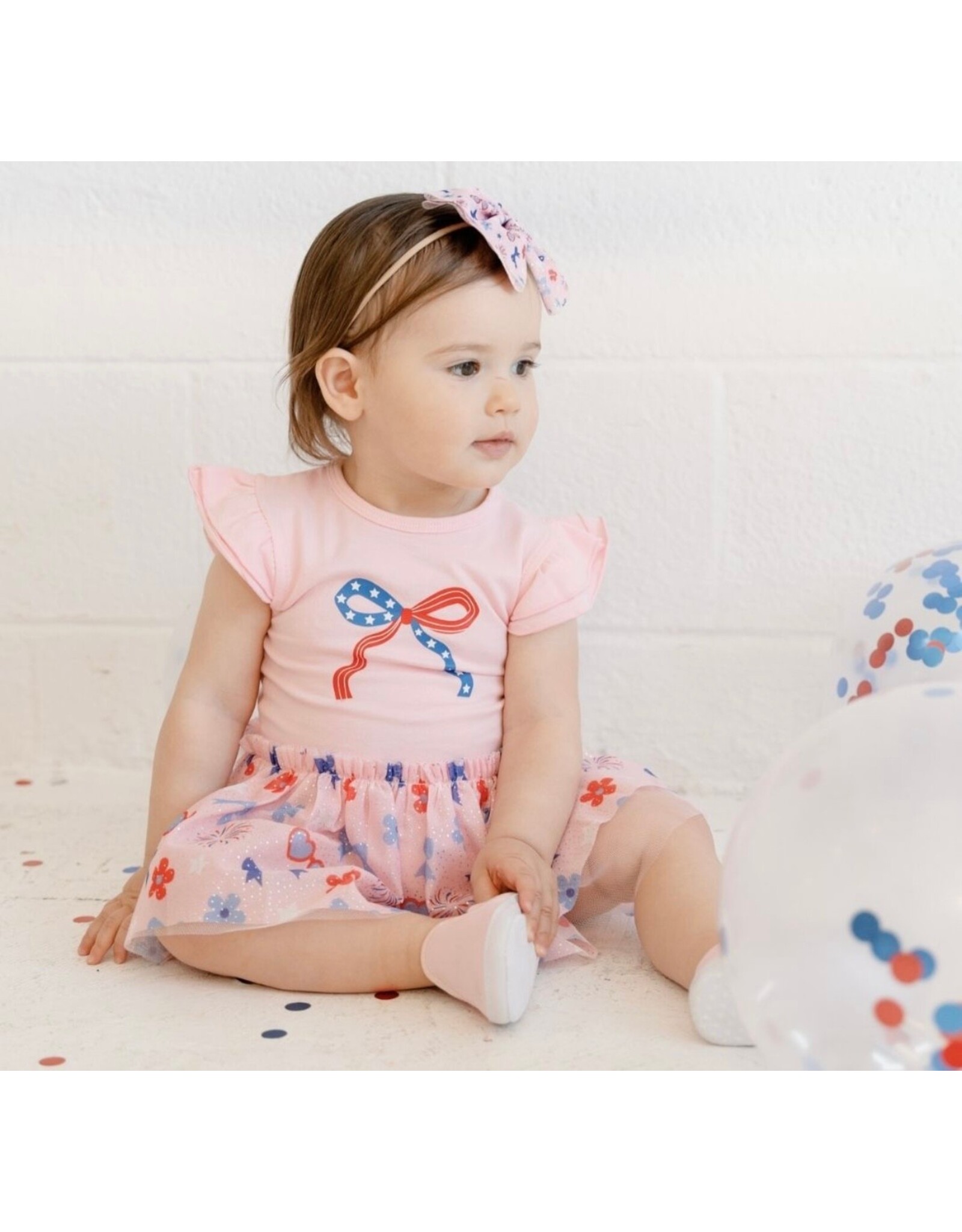 Sweet Wink- Red, White & Cute S/S Tutu Bodysuit