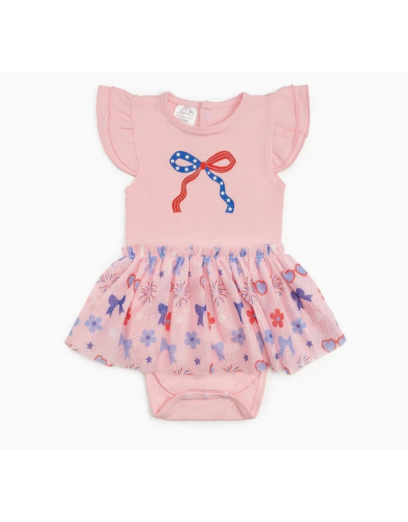 Sweet Wink- Red, White & Cute S/S Tutu Bodysuit