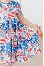 Mila & Rose Mila & Rose- Patriotic Patchwork Pocket Twirl Dress