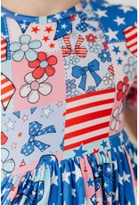 Mila & Rose Mila & Rose- Patriotic Patchwork Pocket Twirl Dress