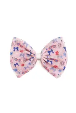 Sweet Wink- Red, White & Cute Tulle Bow Clip