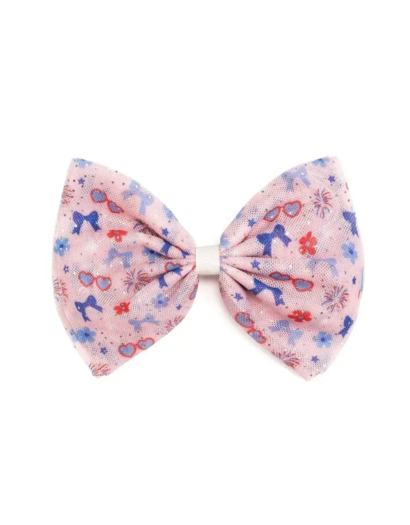 Sweet Wink- Red, White & Cute Tulle Bow Clip