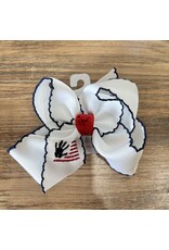 Beyond Creations Beyond Creations- Navy Crochet Flag 5.5" XL Bow