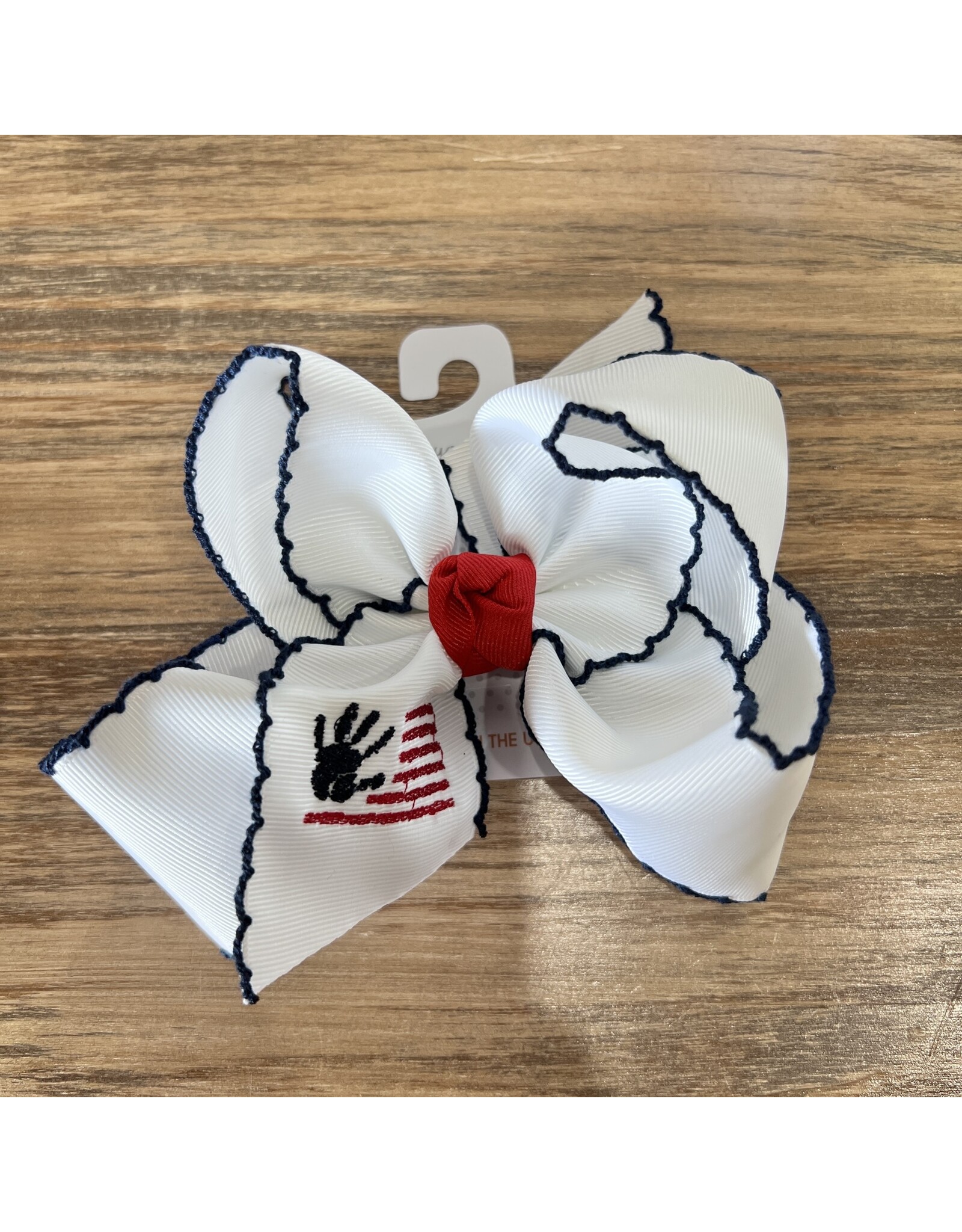 Beyond Creations Beyond Creations- Navy Crochet Flag 5.5" XL Bow