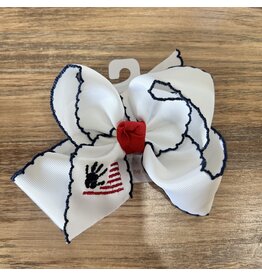 Beyond Creations Beyond Creations- Navy Crochet Flag 5.5" XL Bow