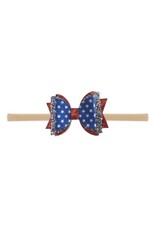 Sweet Wink- Flag Bow Soft Headband