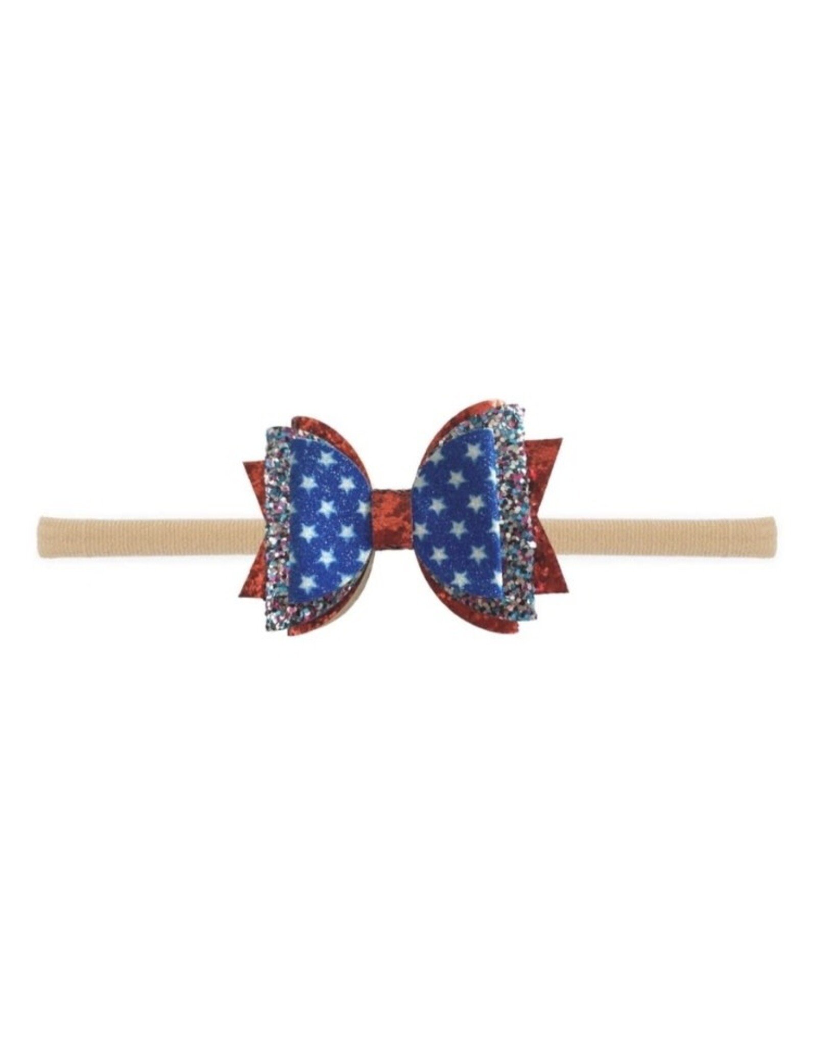Sweet Wink- Flag Bow Soft Headband