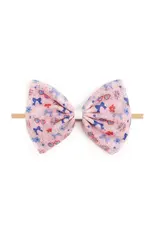 Sweet Wink- Red, White & Cute Tulle Bow Soft Headband