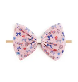 Sweet Wink- Red, White & Cute Tulle Bow Soft Headband