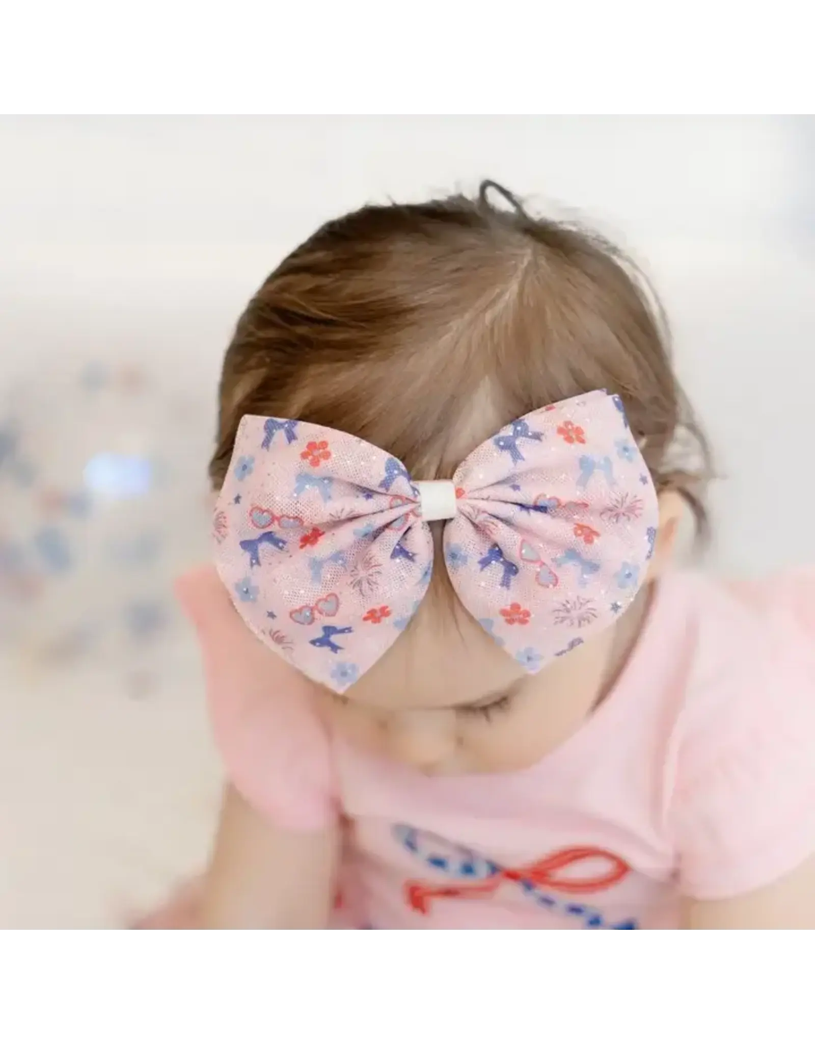 Sweet Wink- Red, White & Cute Tulle Bow Soft Headband