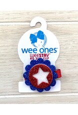 Wee Ones- Layered Americana Button Glitter Clip