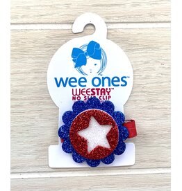 Wee Ones- Layered Americana Button Glitter Clip