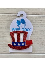 Wee Ones- Layered Americana Hat Glitter Clip