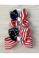 Beyond Creations Beyond Creations- Star Navy/Red/White Stripe Knot Bow