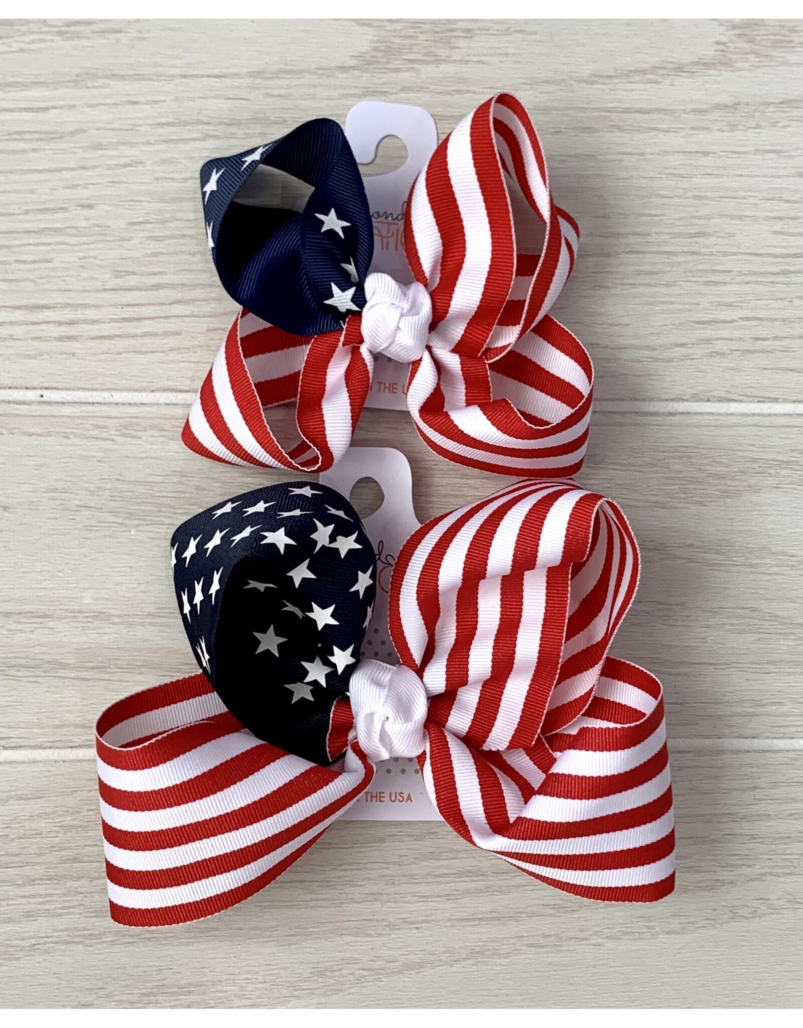 Beyond Creations Beyond Creations- Star Navy/Red/White Stripe Knot Bow