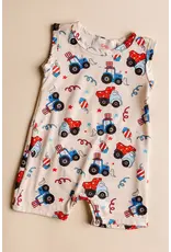 Mila & Rose Mila & Rose- 4th of July Tractor Shorty One Piece