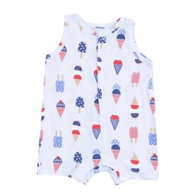 Angel Dear Angel Dear- American Ice Cream Blue Sleeveless Shortie Romper