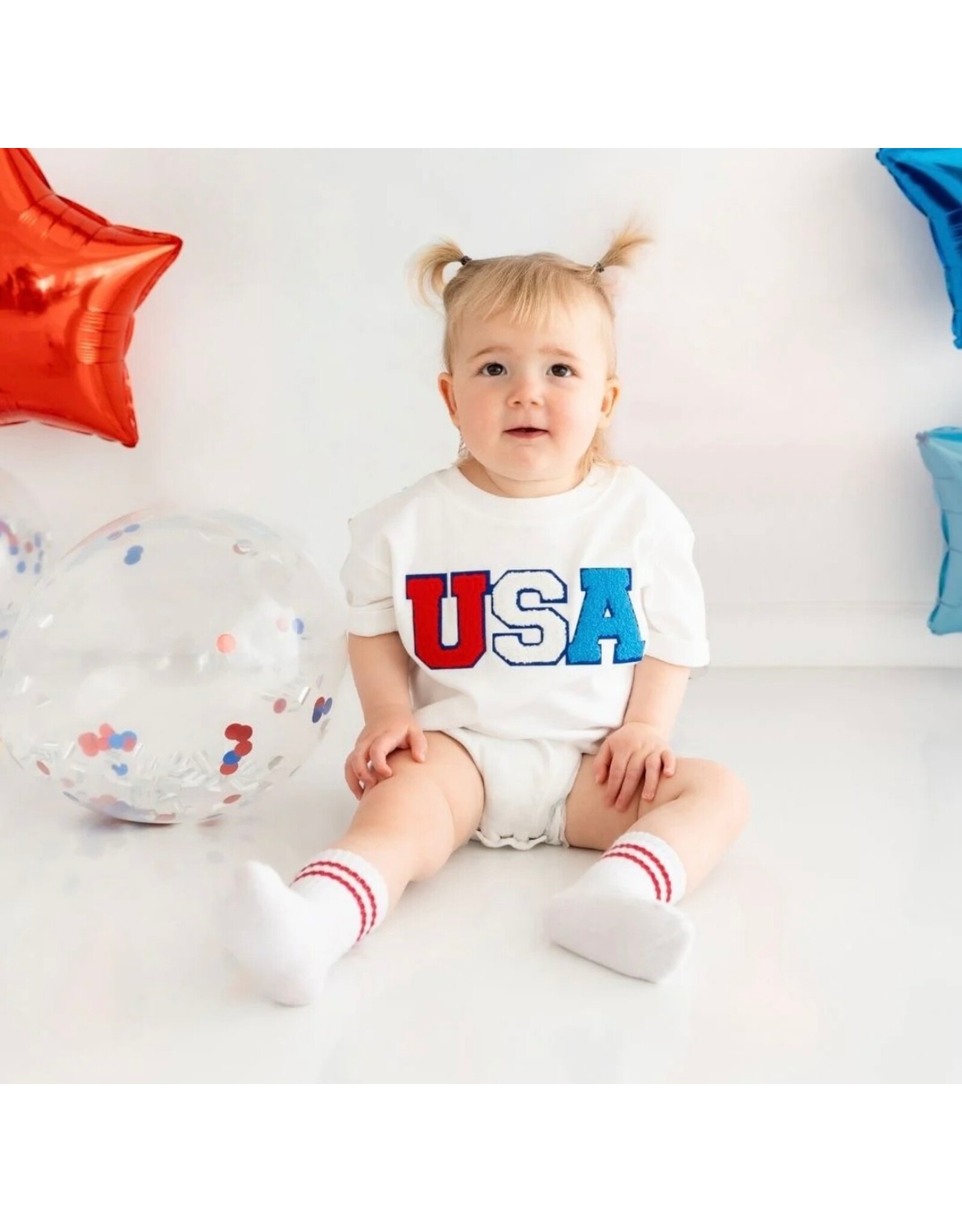 Sweet Wink- USA Patch S/S Romper
