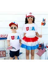Sweet Wink Sweet Wink- USA Patch S/S White TShirt