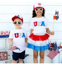 Sweet Wink- USA Patch S/S White TShirt