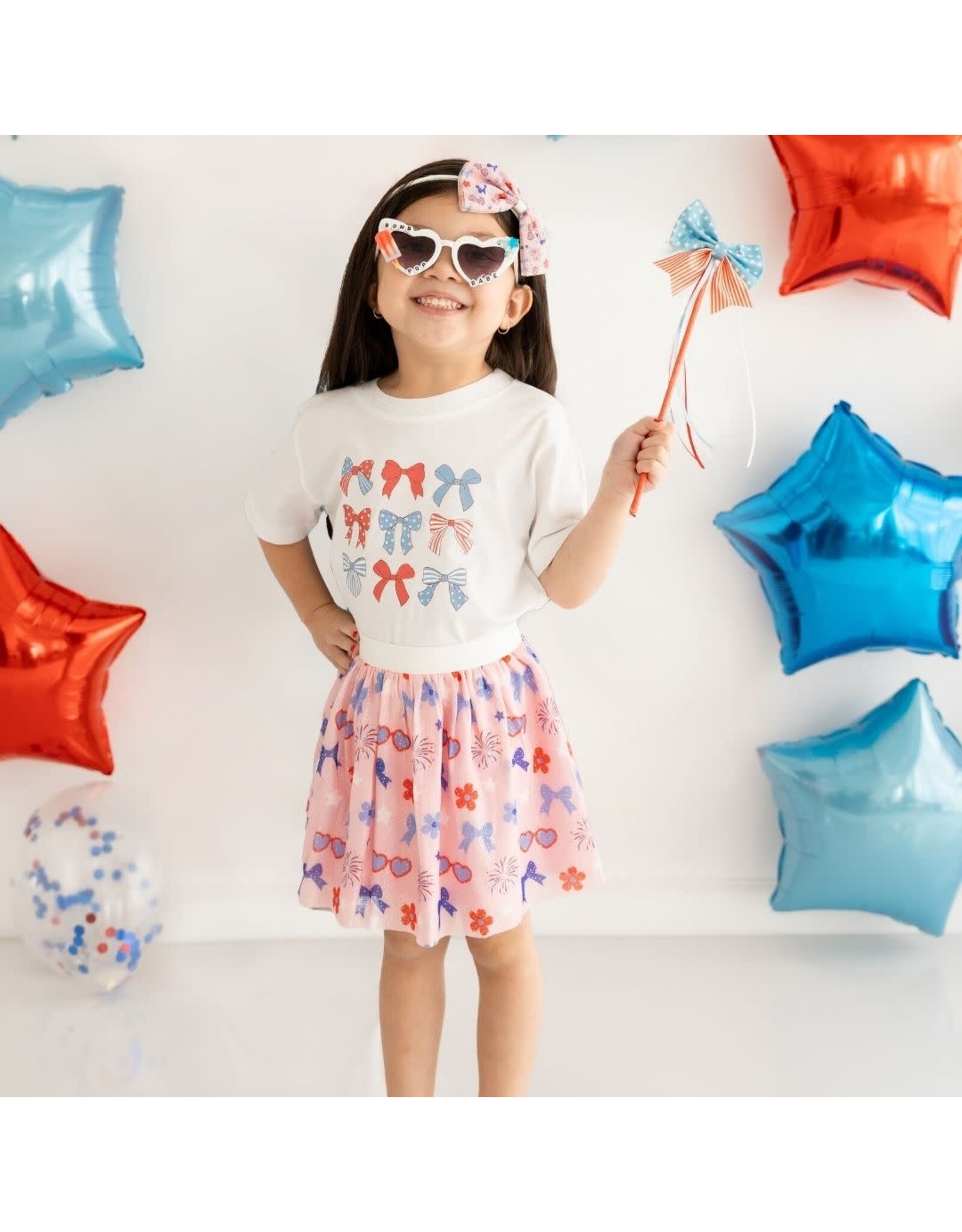 Sweet Wink Sweet Wink- Patriotic Cutie S/S Shirt White