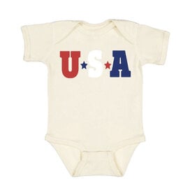 Sweet Wink Sweet Wink - USA S/S Bodysuit- Natural