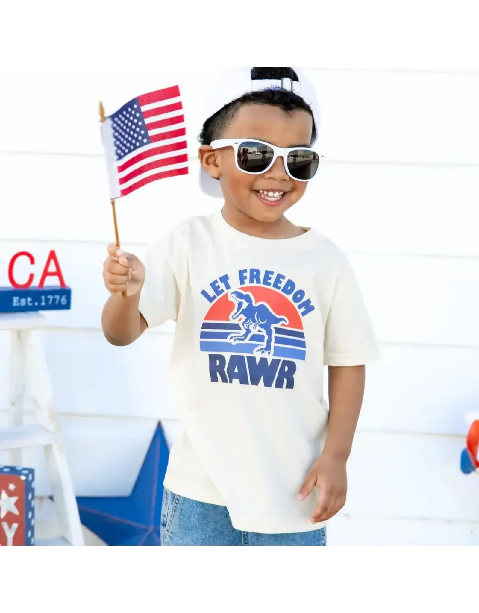 Sweet Wink- Let Freedom Rawr S/S Natural TShirt