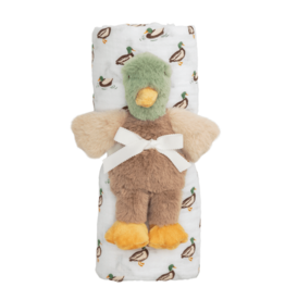 Mudpie Mud Pie- Mallard Swaddle & Rattle Set