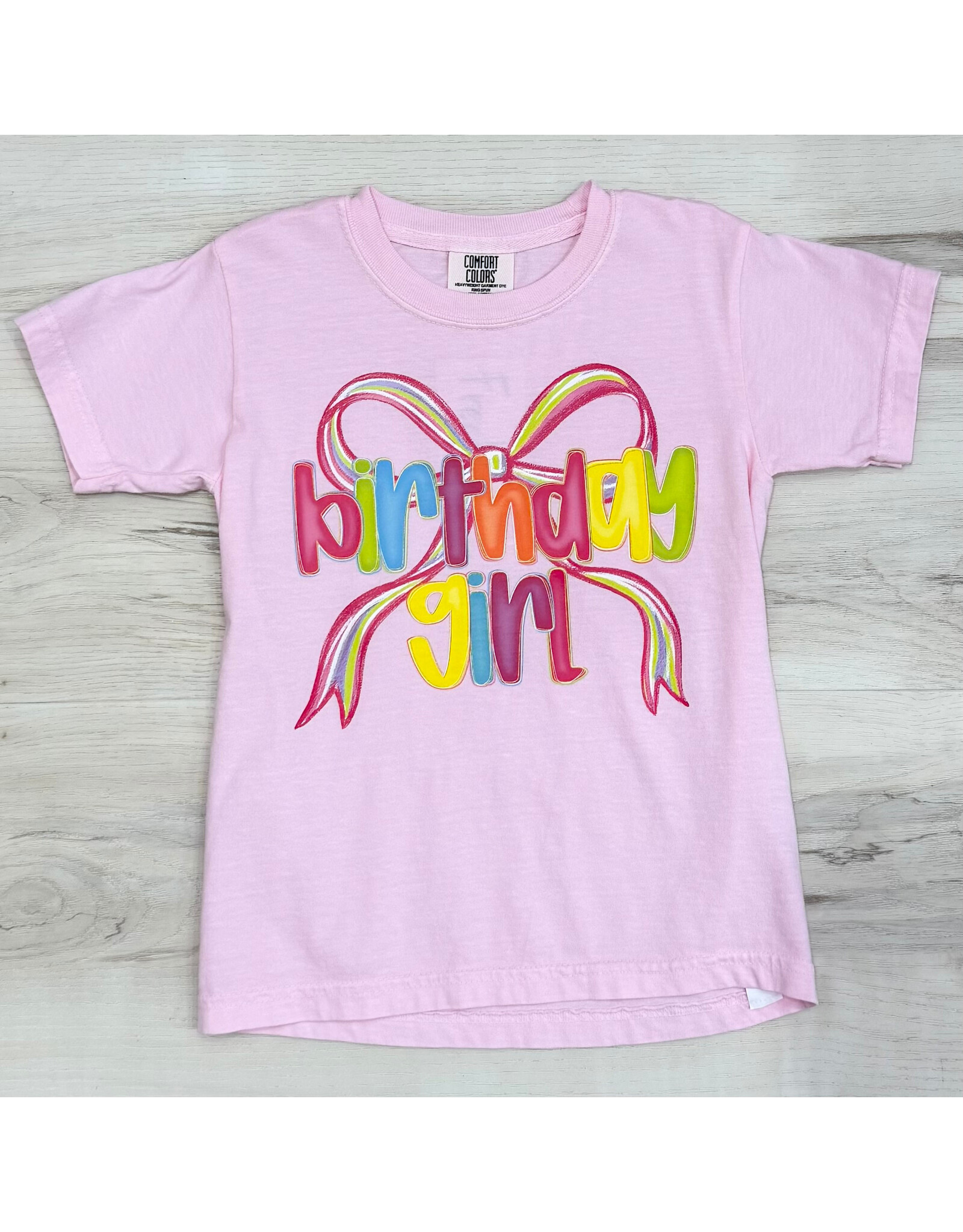 Coquette Colorful Bow Birthday Comfort Colors Youth TShirt