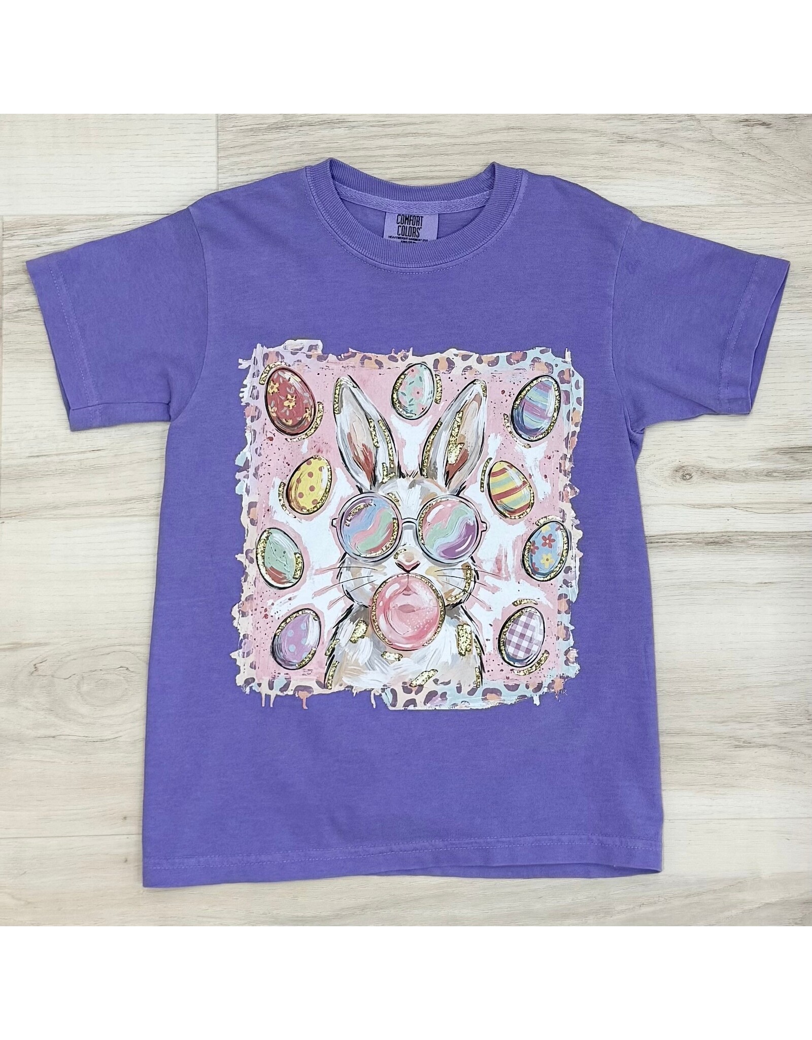 Retro Bubblegum Bunny  Comfort Colors Youth TShirt