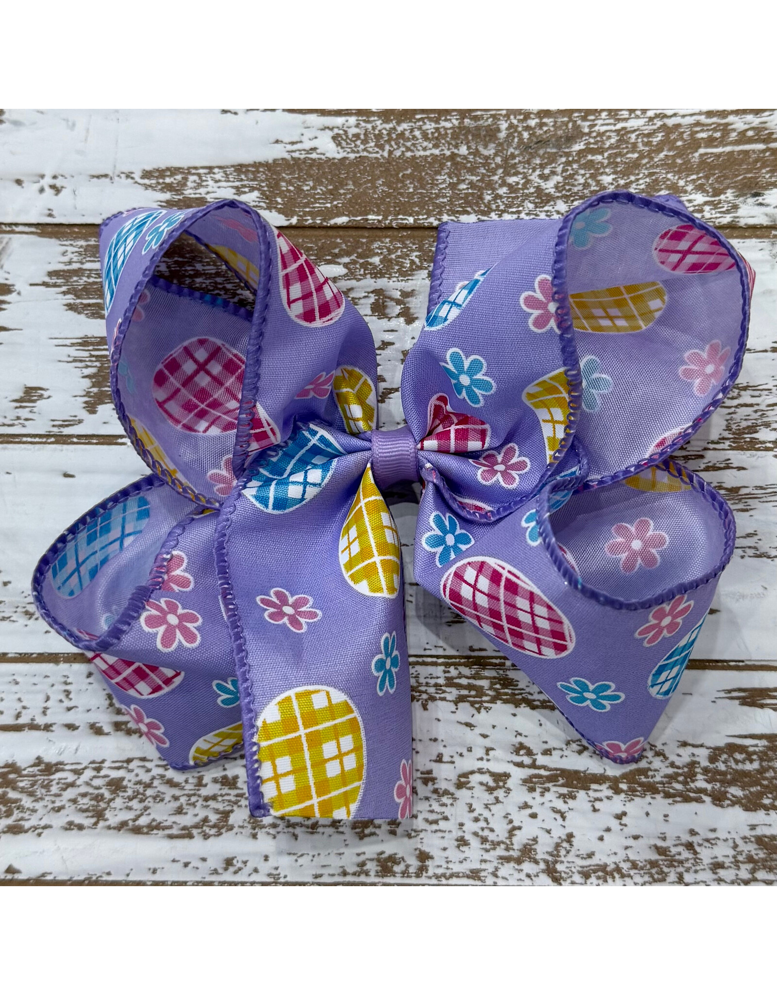 JP- Lavender Egg & Flower Large Bow