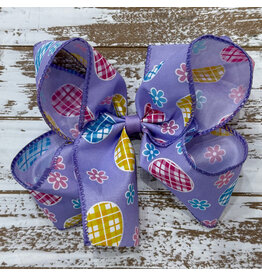 JP- Lavender Egg & Flower Large Bow