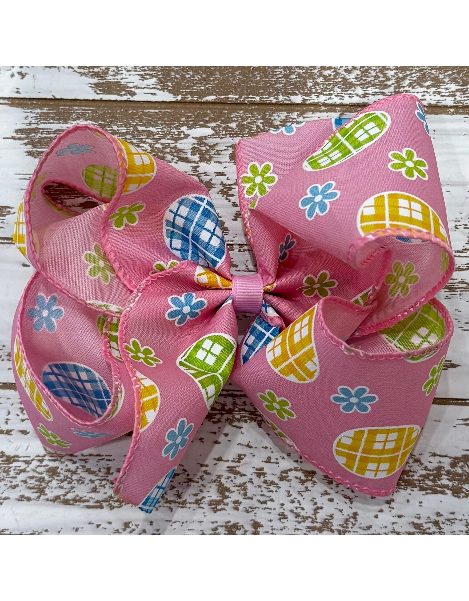 JP- Pink Egg & Flower Large Bow