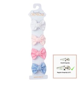 Beyond Creations Beyond Creations- 4PK 2" Toddler Anne Bow: Wht, Lt Pink, Pink & Mill Blue