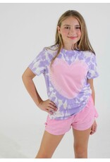 Paper Flowers- Faux Tie-Dye Sweet Dreams/Orchid Petal Heart Tee