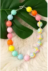 Spring Gingham Chunky Necklace