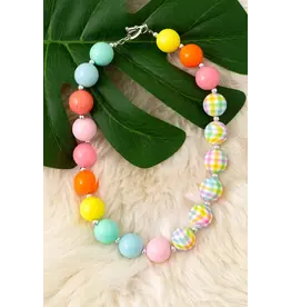 Spring Gingham Chunky Necklace