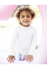Ruffle Butts Ruffle Butts- White L/S Rash Guard