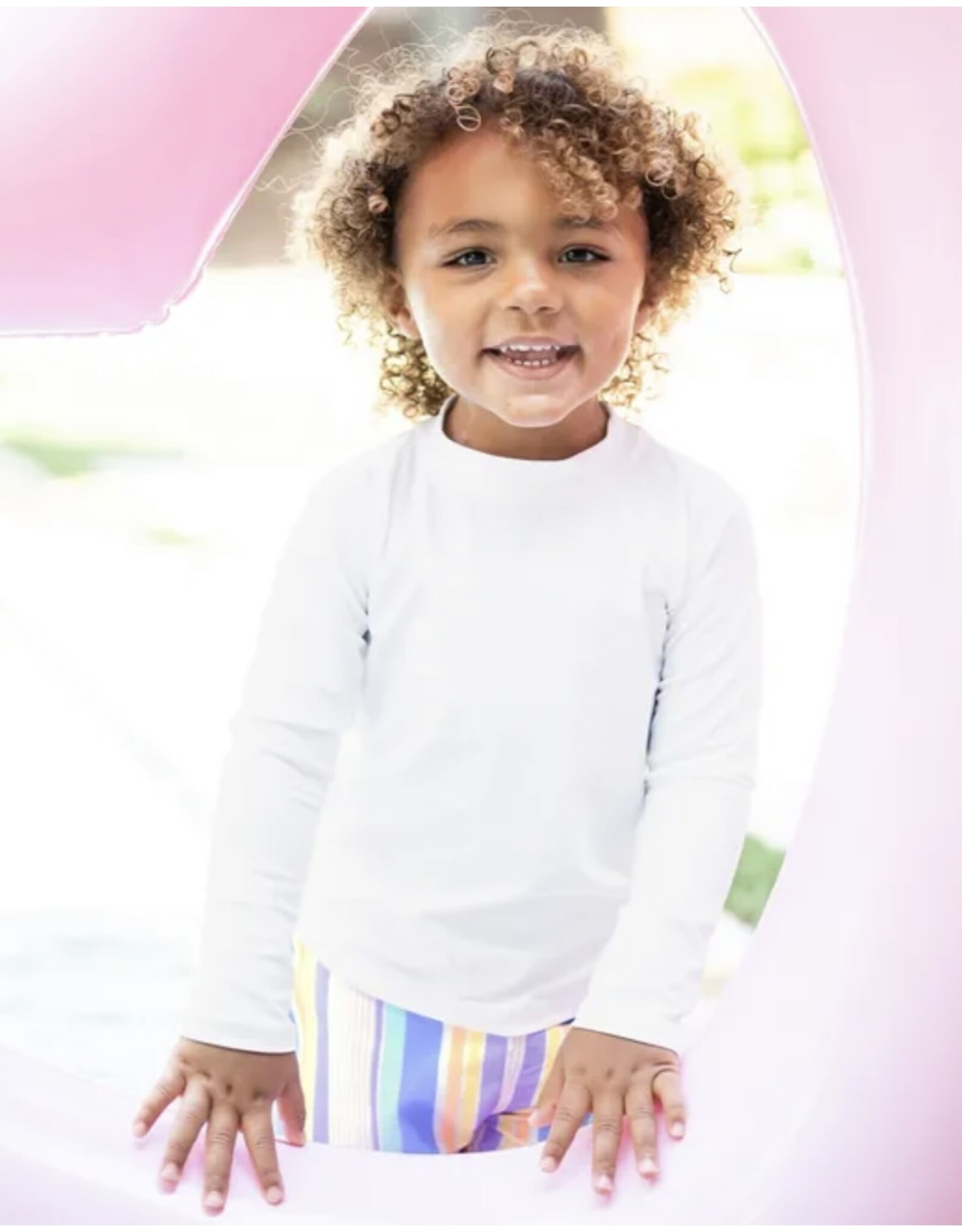 Ruffle Butts Ruffle Butts- White L/S Rash Guard