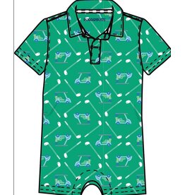 Ruffle Butts Ruffle Butts- Course Cruiser Performance Polo Romper