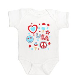 Sweet Wink Sweet Wink- 4th of July Doodle S/S Bodysuit