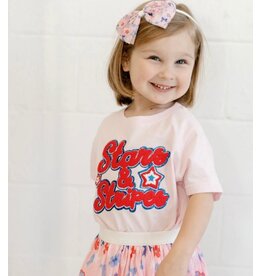 Sweet Wink- Stars & Stripes Patch Ballet Pink S/S TShirt