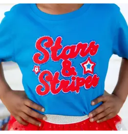 Sweet Wink Sweet Wink- Stars & Stripes Patch S/S Blue Shirt