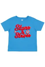 Sweet Wink- Stars & Stripes Patch S/S Blue Shirt