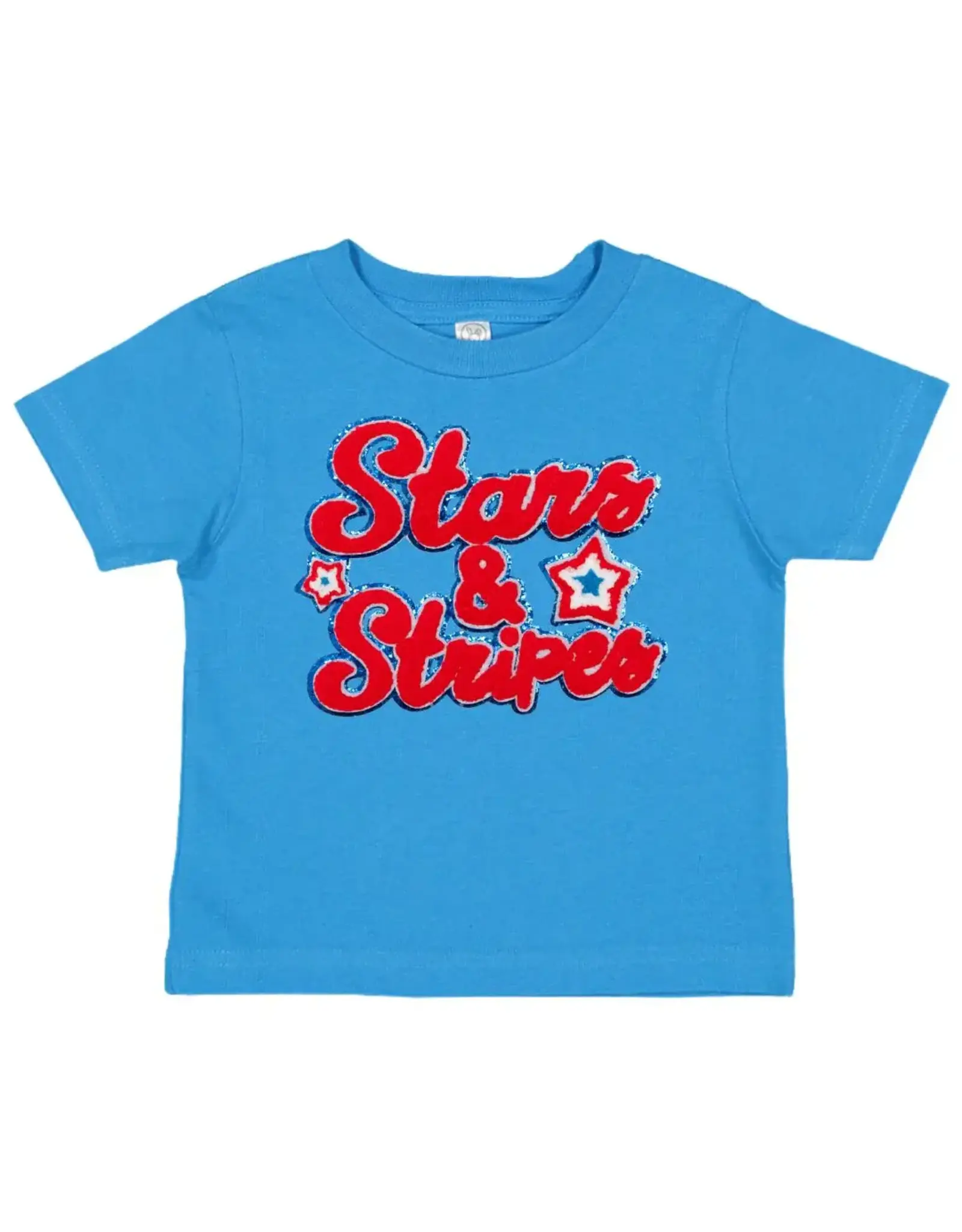 Sweet Wink- Stars & Stripes Patch S/S Blue Shirt