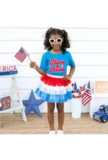Sweet Wink Sweet Wink- Stars & Stripes Patch S/S Blue Shirt